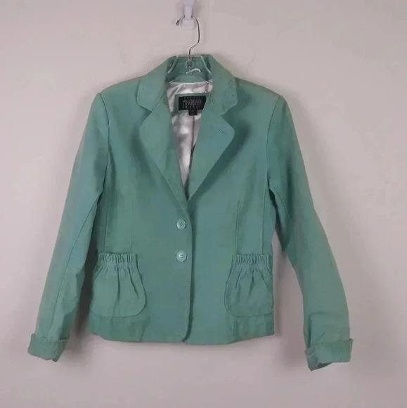 Wilson's Leather Pelle Studio Blue Leather Blazer - Picture 1 of 7